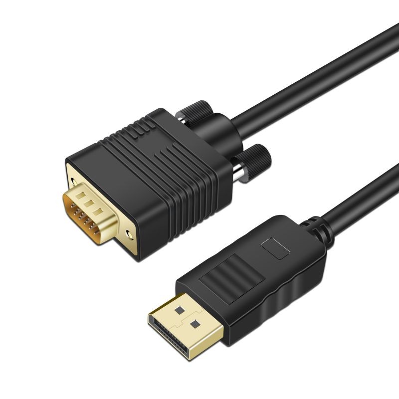 DisplayPort to VGA Cable 6FT, DP to VGA Cable [24K Gold Plated] Standard DP Male to VGA Male Cable Compatible with Lenovo, Dell, HP and Other Brand, 2M/Black