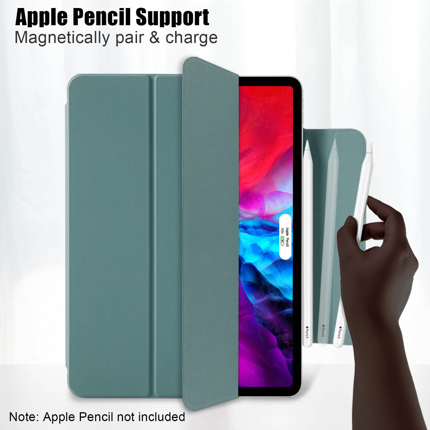 Case for New iPad Air 4 10.9 Inch 2020 4th Generation with Pencil Holder Smart Protective Stand Cover with Auto Sleep Wake
