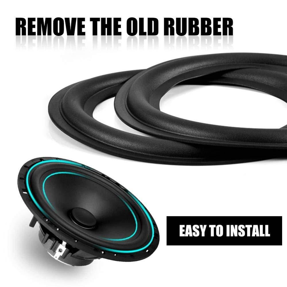 2pcs 6 inch / 156mm Perforated Rubber Speaker Foam Edge Surround Rings Replacement Parts for Speaker Repair or DIY (Black)