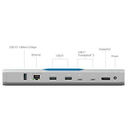 Accell Thunderbolt 3 Docking Station - PC or MAC, Dual 4K Display Support, 40Gbps USB Type C 3.1 Gen2 + Cable, 135W Power Adapter