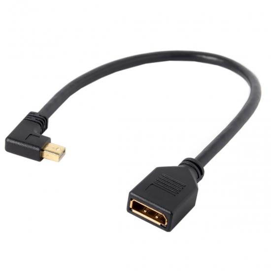 Cablecc Right Angled Mini DP DisplayPort 90 Degree to DisplayPort  Female Cable for Displays Monitors