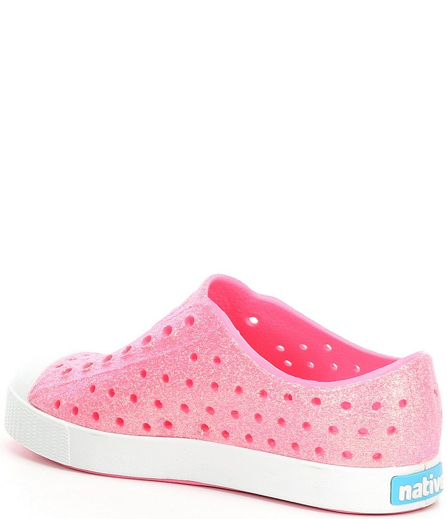 Native Girls' Jefferson Bling Glitter Perforated Slip-On Sneakers (Toddler)
