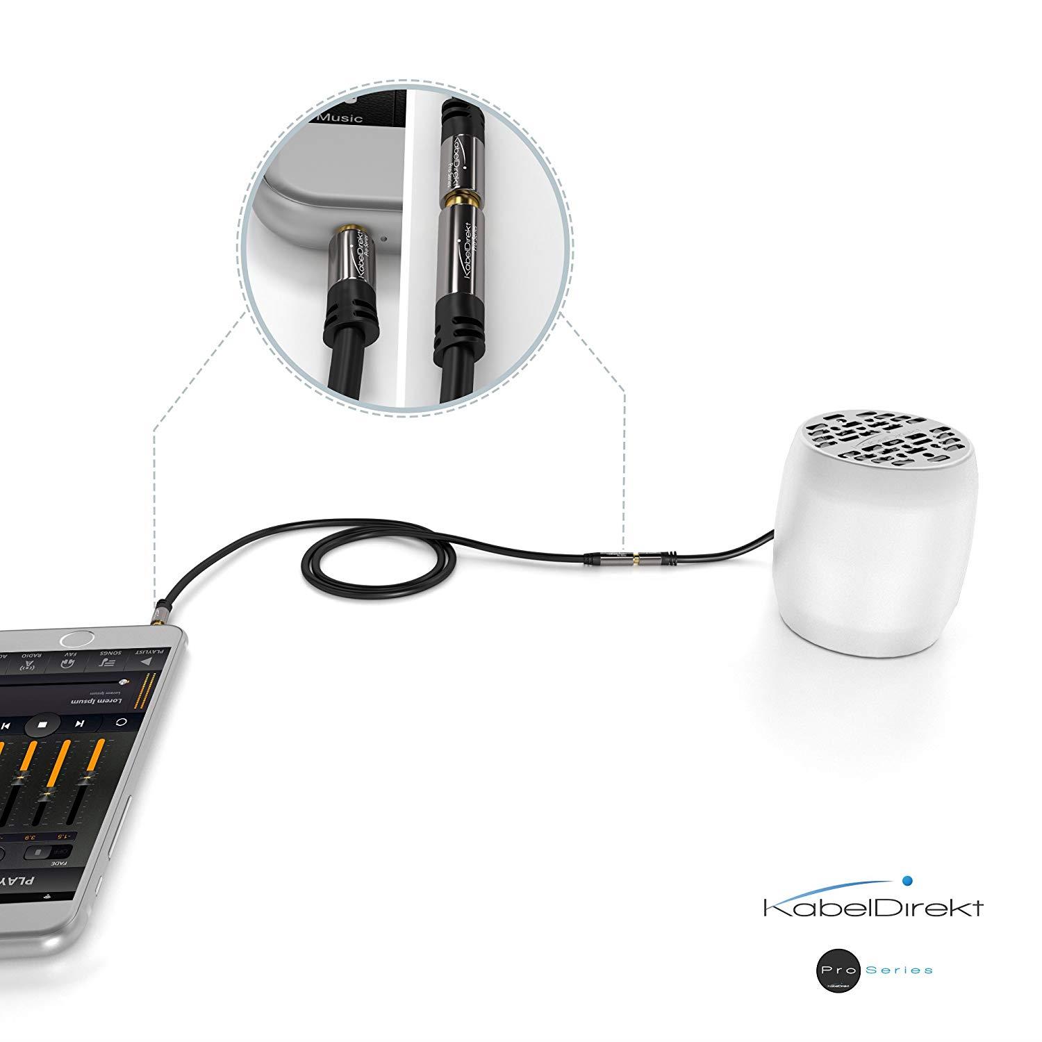 KabelDirekt (25 feet) 3.5mm Male > 3.5mm Female Stereo Audio Extension Cable - PRO Series