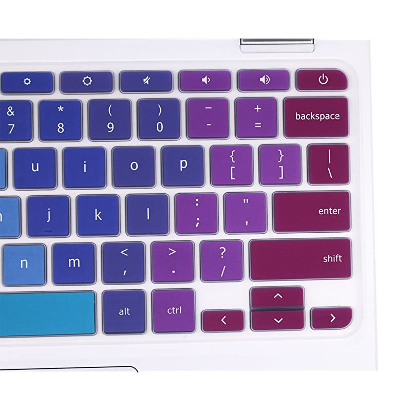 Keyboard Cover Skin for 11.6" Lenovo Chromebook C330, 11.6" Lenovo Flex 11 Chromebook, 11.6" Lenovo Chromebook N20 N21 N22 N23 100e 300e 500e, 14" Lenovo Chromebook N42 N42-20 - Rainbow