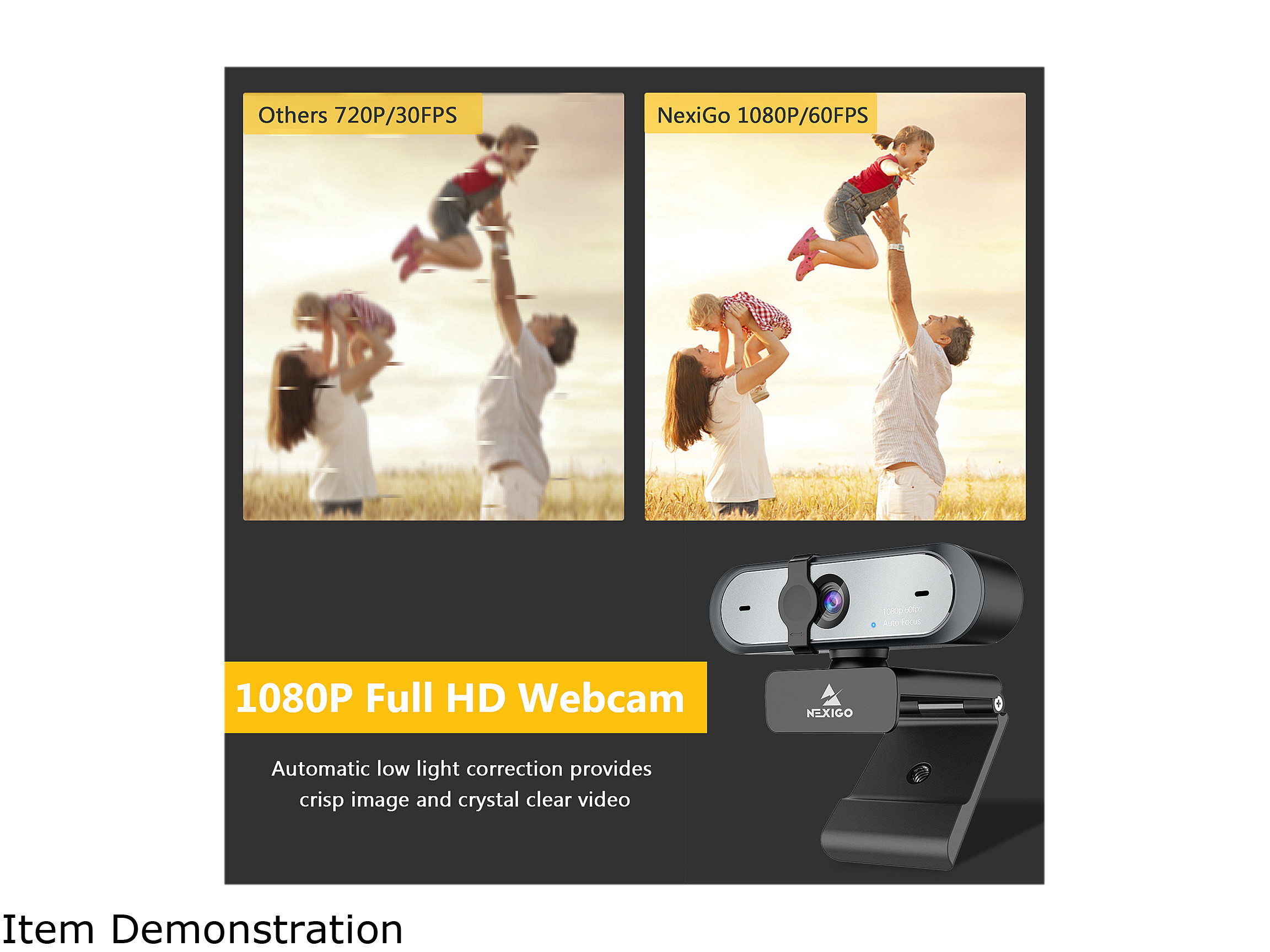 NexiGo N660P Pro FHD USB Computer Web Camera, for OBS Gaming Zoom Meeting Skype FaceTime Teams