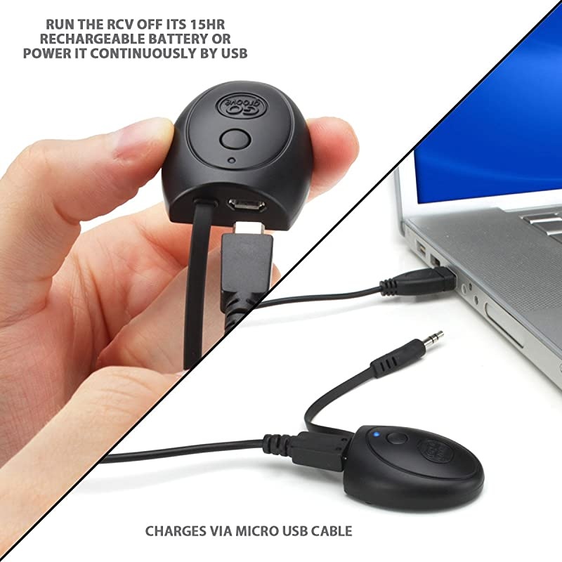 AUX Bluetooth Receiver for Headphones Speaker Home Stereo BlueGATE Wireless AUX Bluetooth Adapter with Car amp RCA Kit 15 Hour Streaming from Phones and Tablets to Wired Speakers and Auto