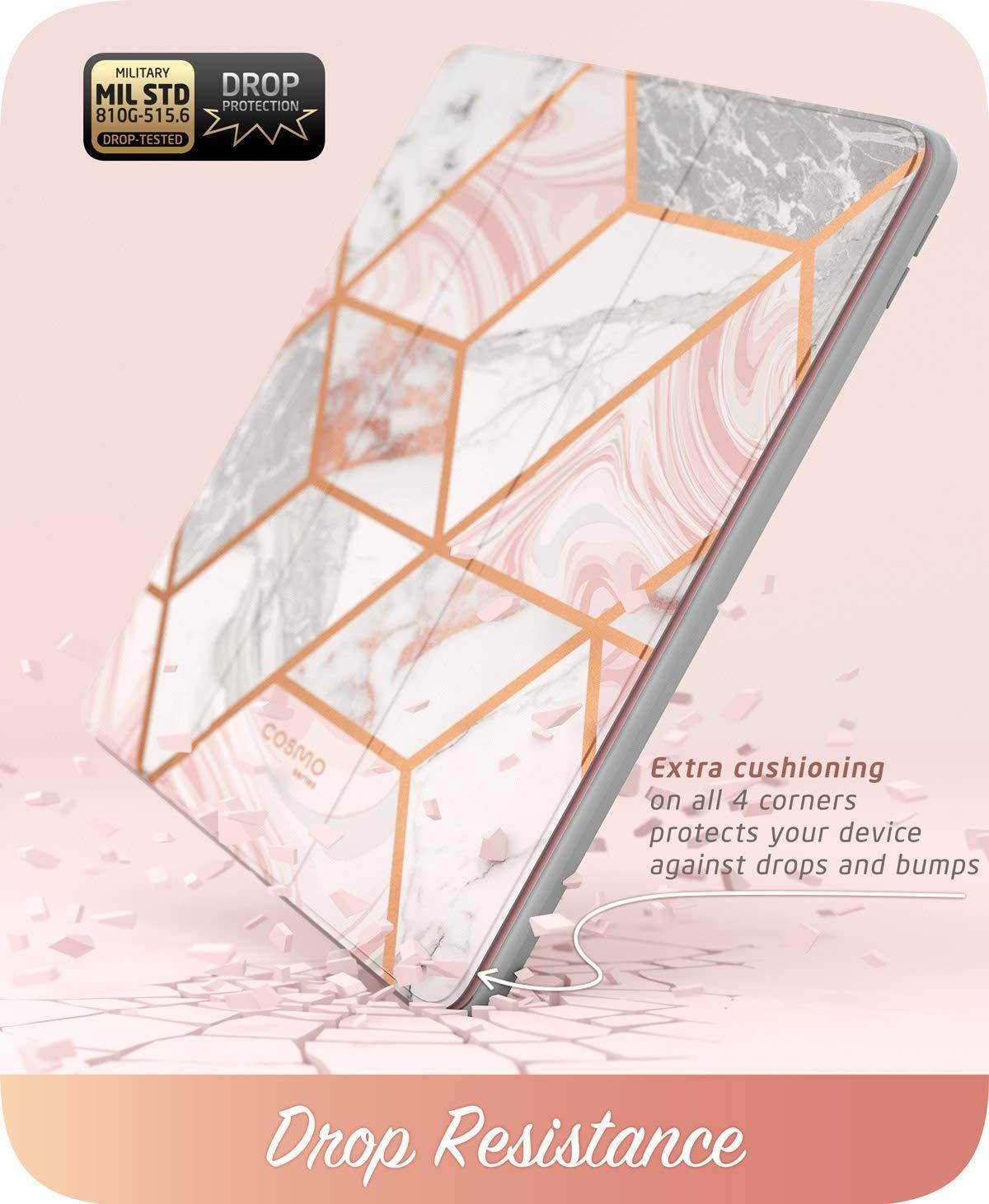 i-Blason Cosmo Case for iPad Air 3 10.5" 2019 (3rd Gen) / iPad Pro 10.5 2017, [Built-in Screen Protector] Trifold Stand Protective Case Cover with Pencil Holder and Auto Sleep/Wake, Marble, 10.5"