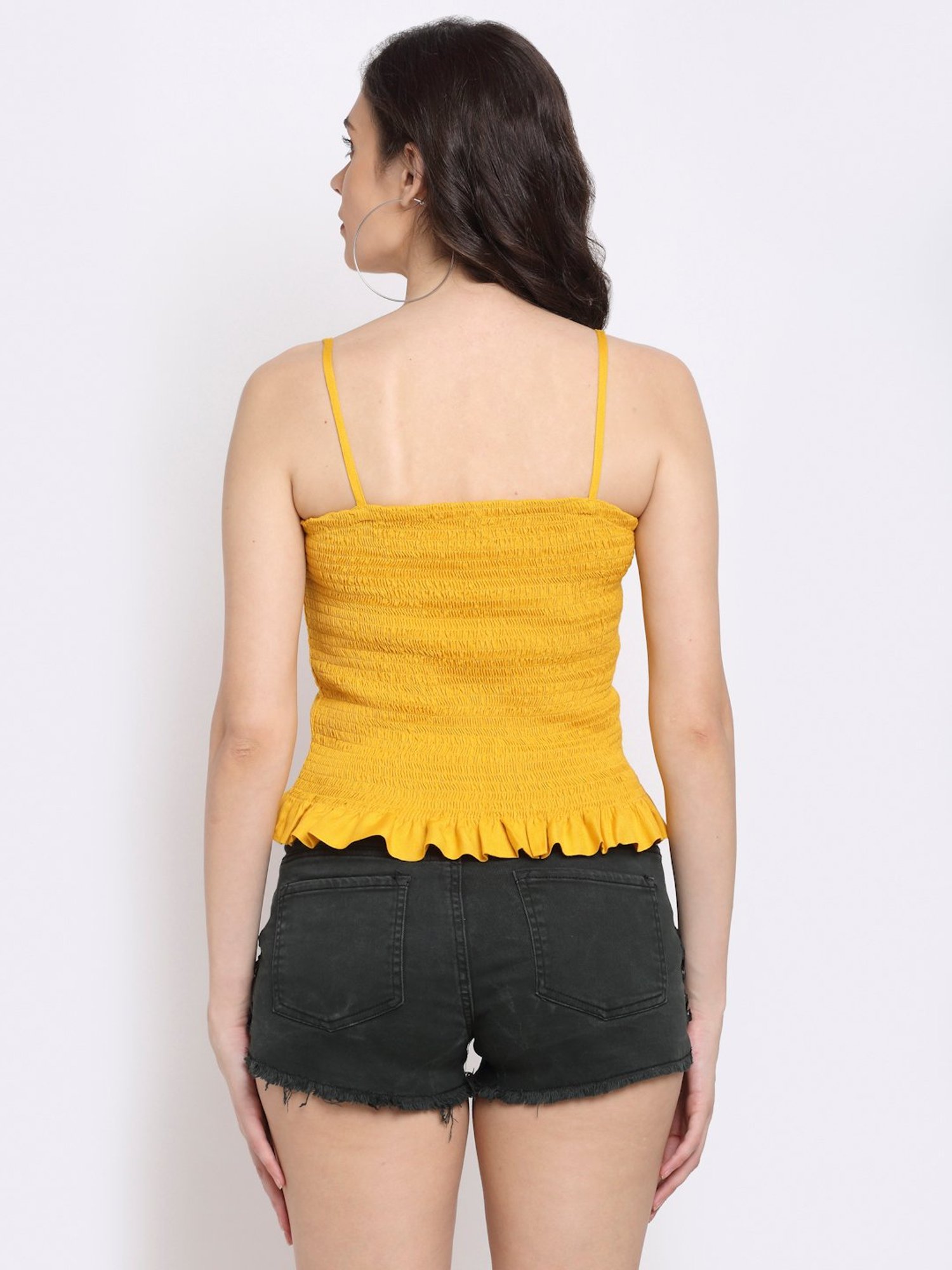 NEUDIS Yellow Square Neck Top