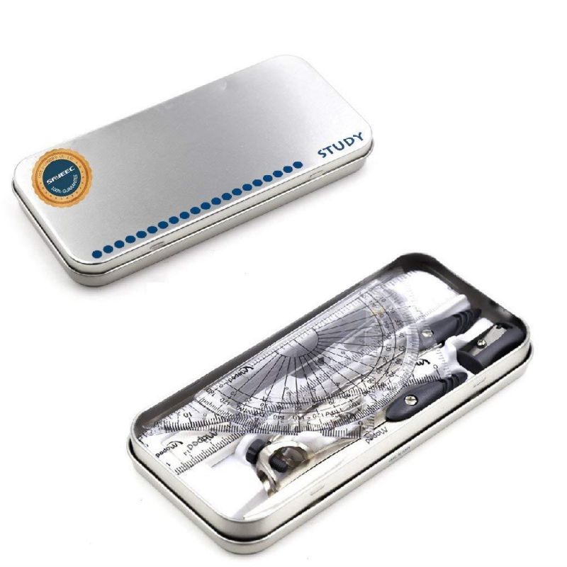 Compass Maths,SAYEEC 10 Piece Set Compact Universal Compass with Pencil Precision Drawing Set in Tin Box