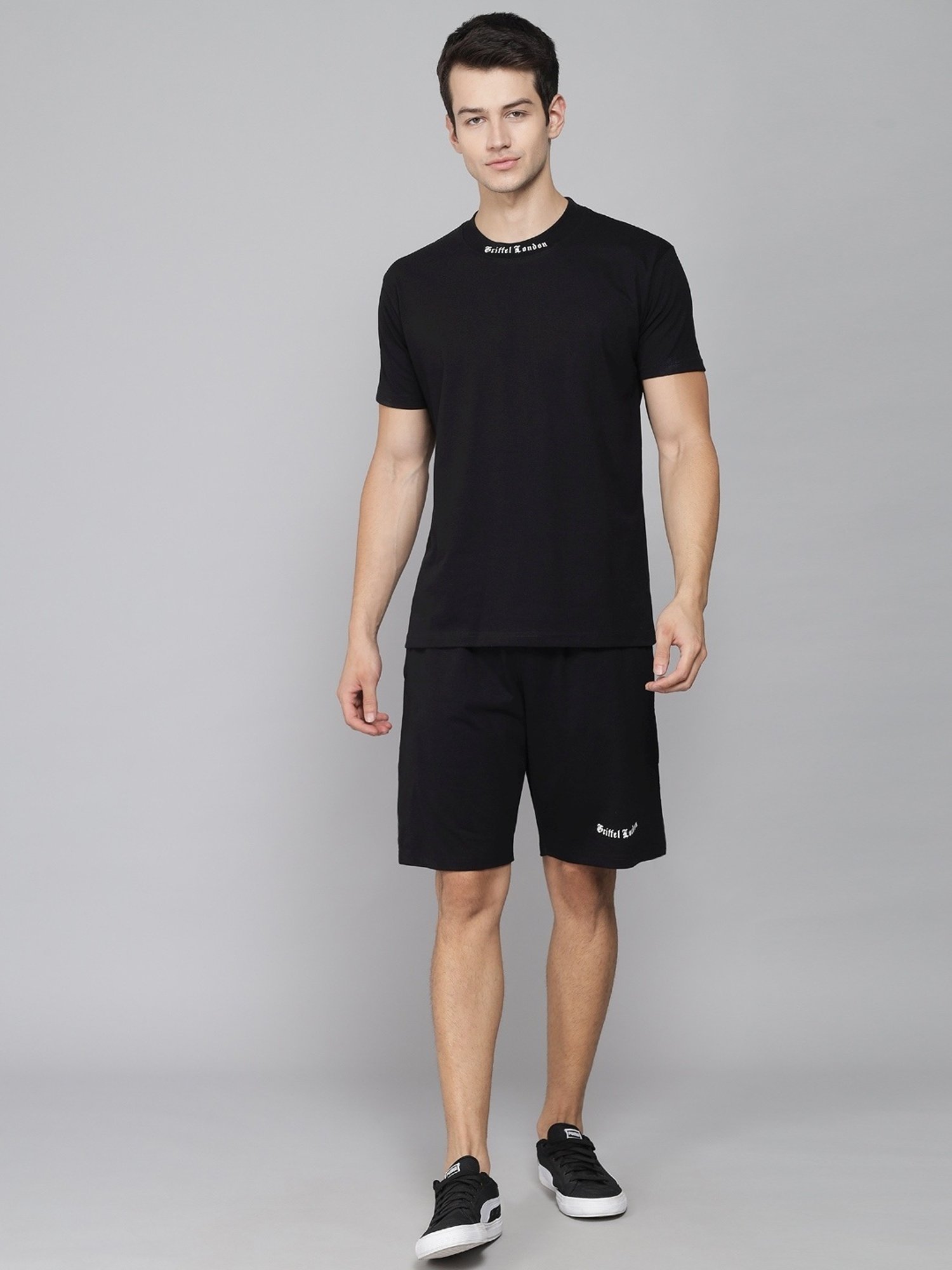 Griffel Black Cotton Loose Fit Co-Ord Set