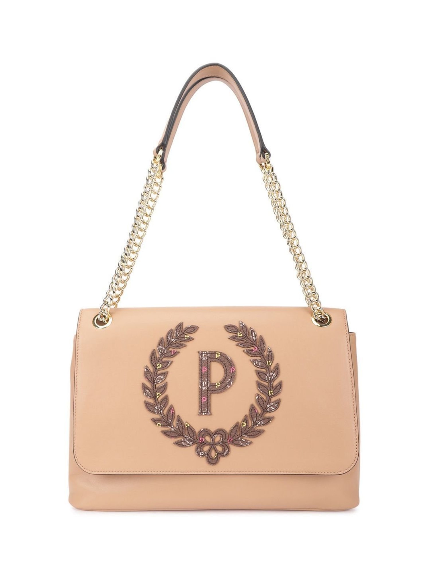Pollini Pink Textured Large Shoulder Bag