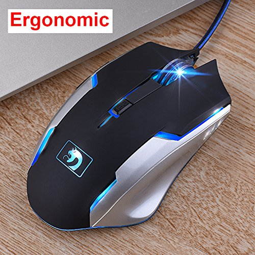 UrChoiceLtd 2017 Technology Orange Yellow LED Backlit Multimedia Ergonomic Usb Gaming Keyboard with a Phone Stand and Lighter Stand + 2000DPI Gaming Mouse + Gaming Mouse Pad For Laptop Computer