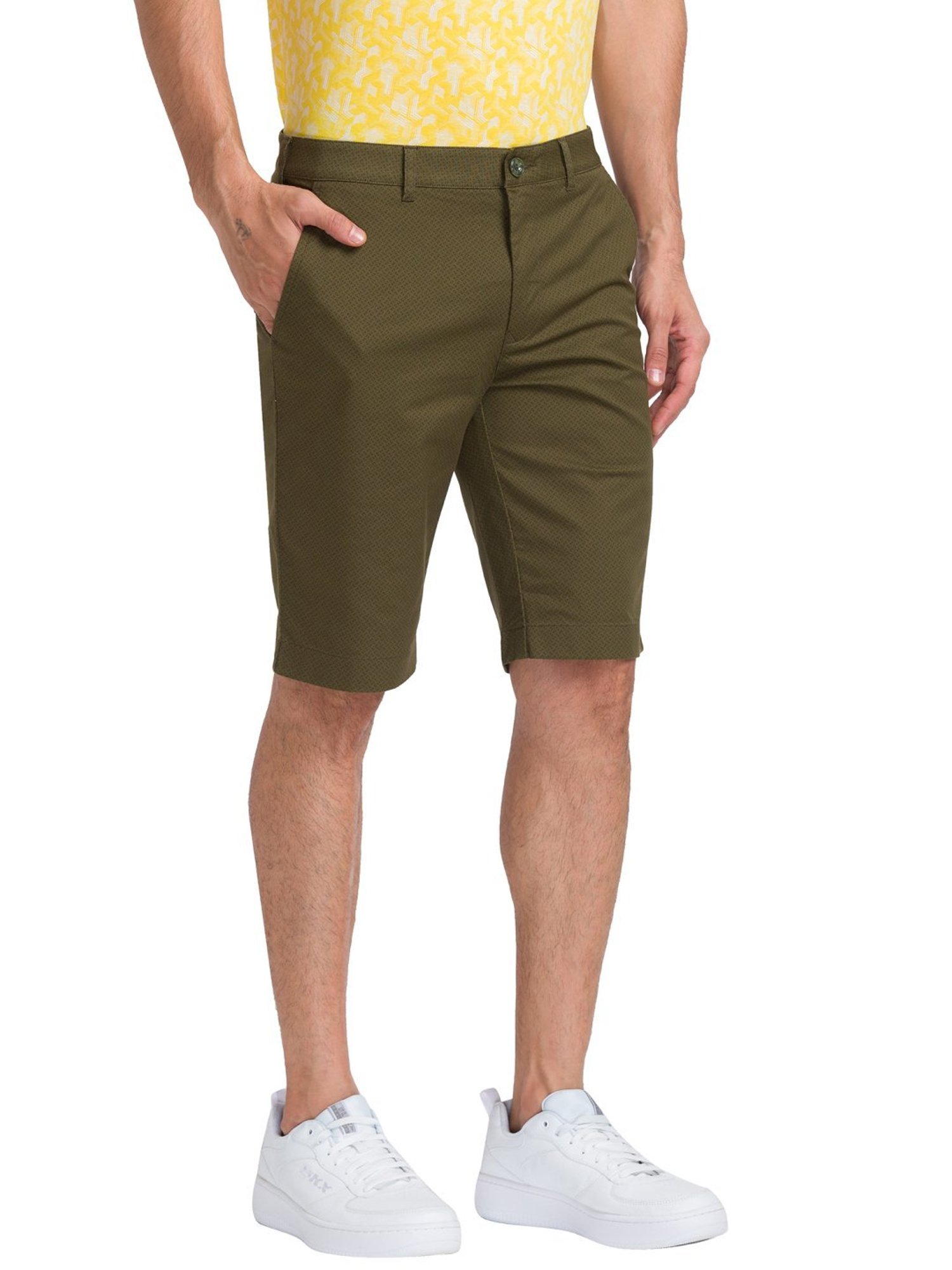 ColorPlus Brown Contemporary Fit Printed Shorts