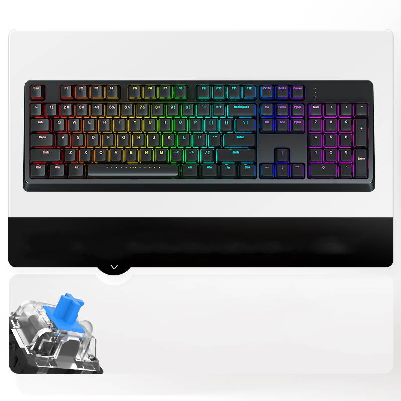 iKBC R410 RGB Backlit N-key Rollover Cherry MX Switch Mechanical Gaming Keyboard, PBT Keycaps