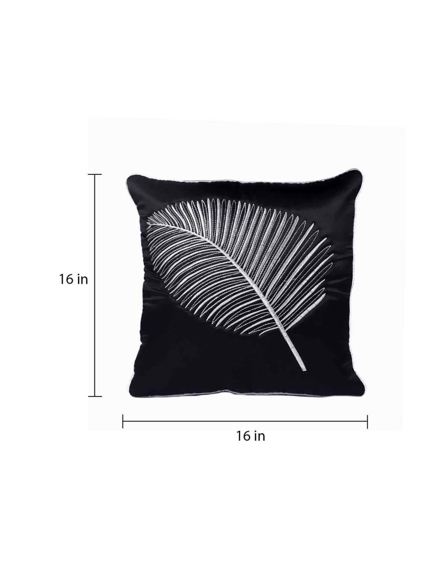 MFD HOME Furnishing Black Satin Cushion Cover - Set of 5