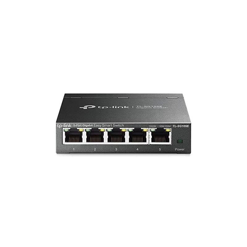 5 Port Gigabit Switch | Easy Smart Managed | Plug Play | Limited Lifetime Protection | DesktopWallMount | Shielded Ports | Support QoS Vlan IGMP and Link Aggregation TLSG105E