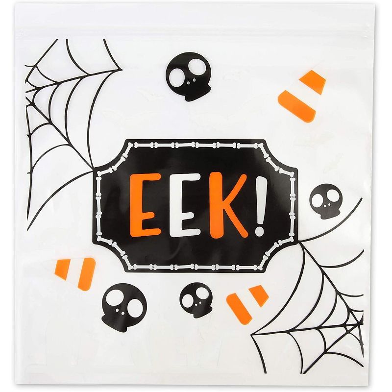 Spooky Central 120-Pack Halloween Treat Favor Bags, Resealable Candy Bag Small Gift Bags (6.5 x 7 in)