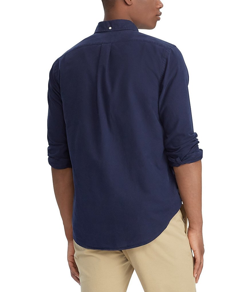 Polo Ralph Lauren Big & Tall Solid Garment-Dye Oxford Long-Sleeve Woven Shirt
