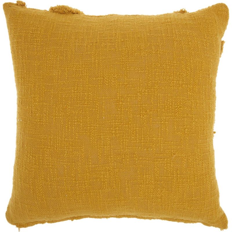 18"x18" Distressed Diamond Square Throw Pillow Mustard - Nourison