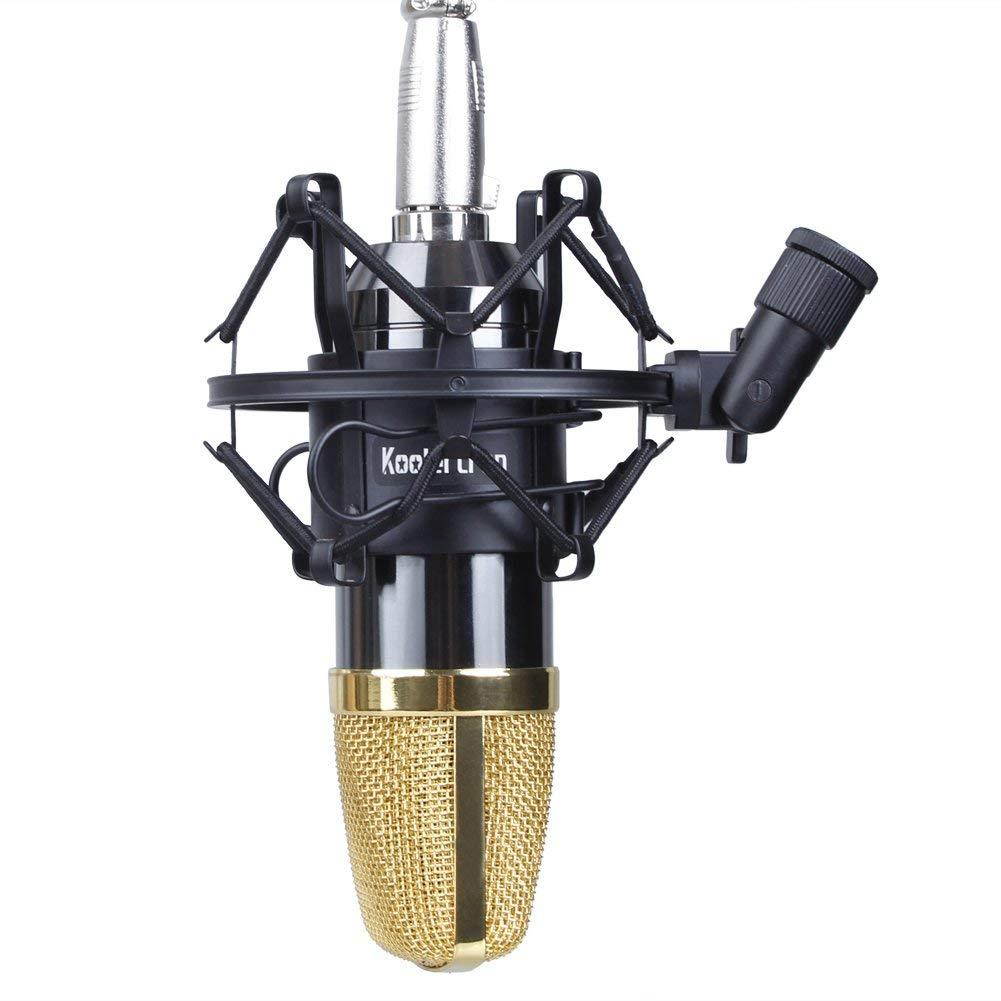 Koolertron Universal 50MM Microphone Shock Mount For 48MM-54mm Diameter Condenser Mic (Black)