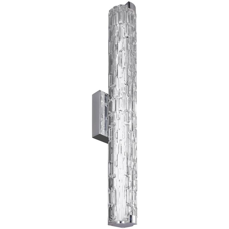 Feiss Cutler 24"W Chrome and Staggered Rock Glass LED Bath Light
