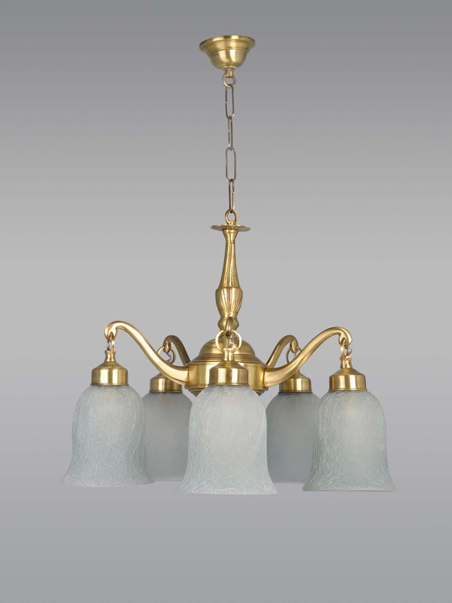 Fos Lighting Golden Classic Down Facing 5 Light Brass Chandelier - Set of 1