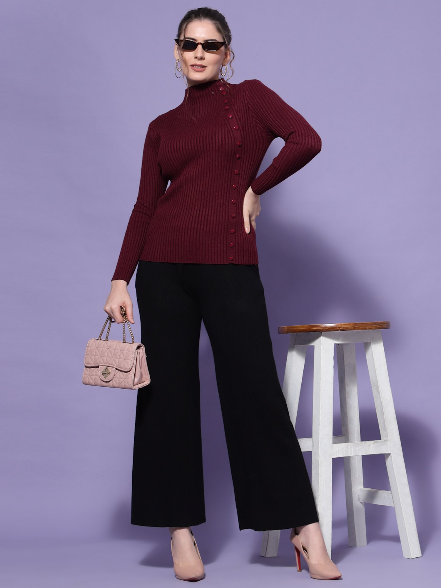 Mafadeny Wine Regular Fit Pullover