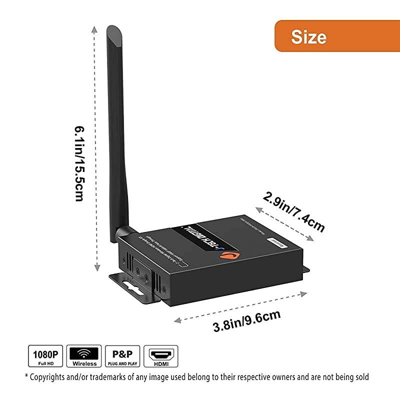 Wireless HDMI Dongle/Adapter/Extender Kit Supporting 1080p 100' with IR Passthrough