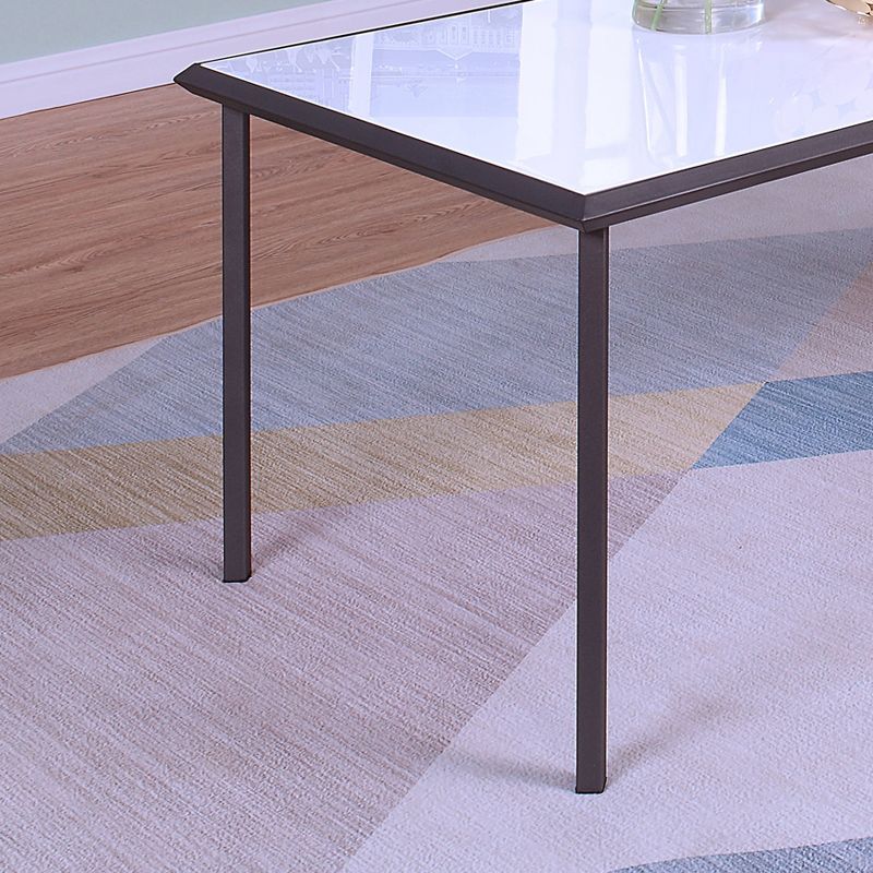 Inlissa 2 Open Shelf Console Table Gun Metal/White High Gloss - miBasics