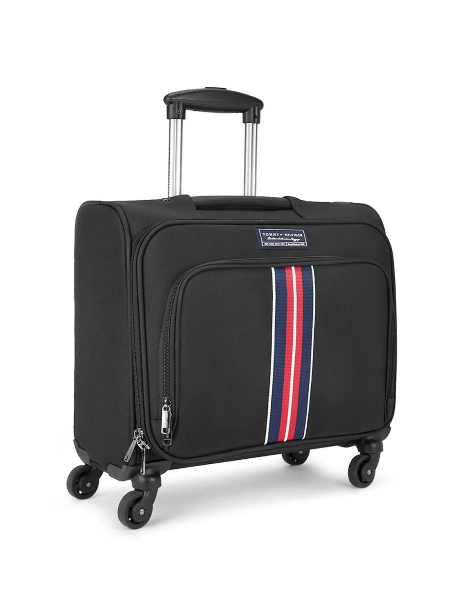 Tommy Hilfiger Nashville Black Solid Soft Cabin Overnighter Trolley Bag - 45 cm