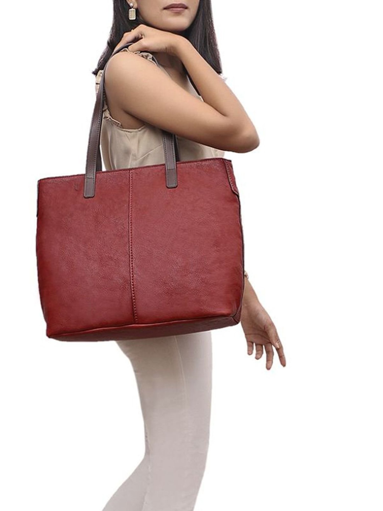 Hidesign Sonoma 01 Brick Red Solid Leather Shoulder Bag