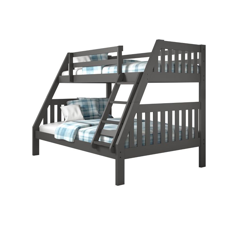 Twin/Full Mission Bunk Bed Dark Gray - Donco Kids