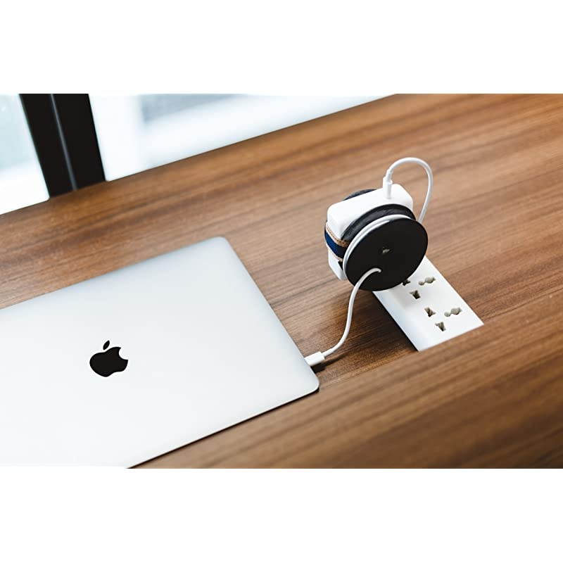 Leather Cable Organizer for MacBook Pro Power Adapter BlackStripes