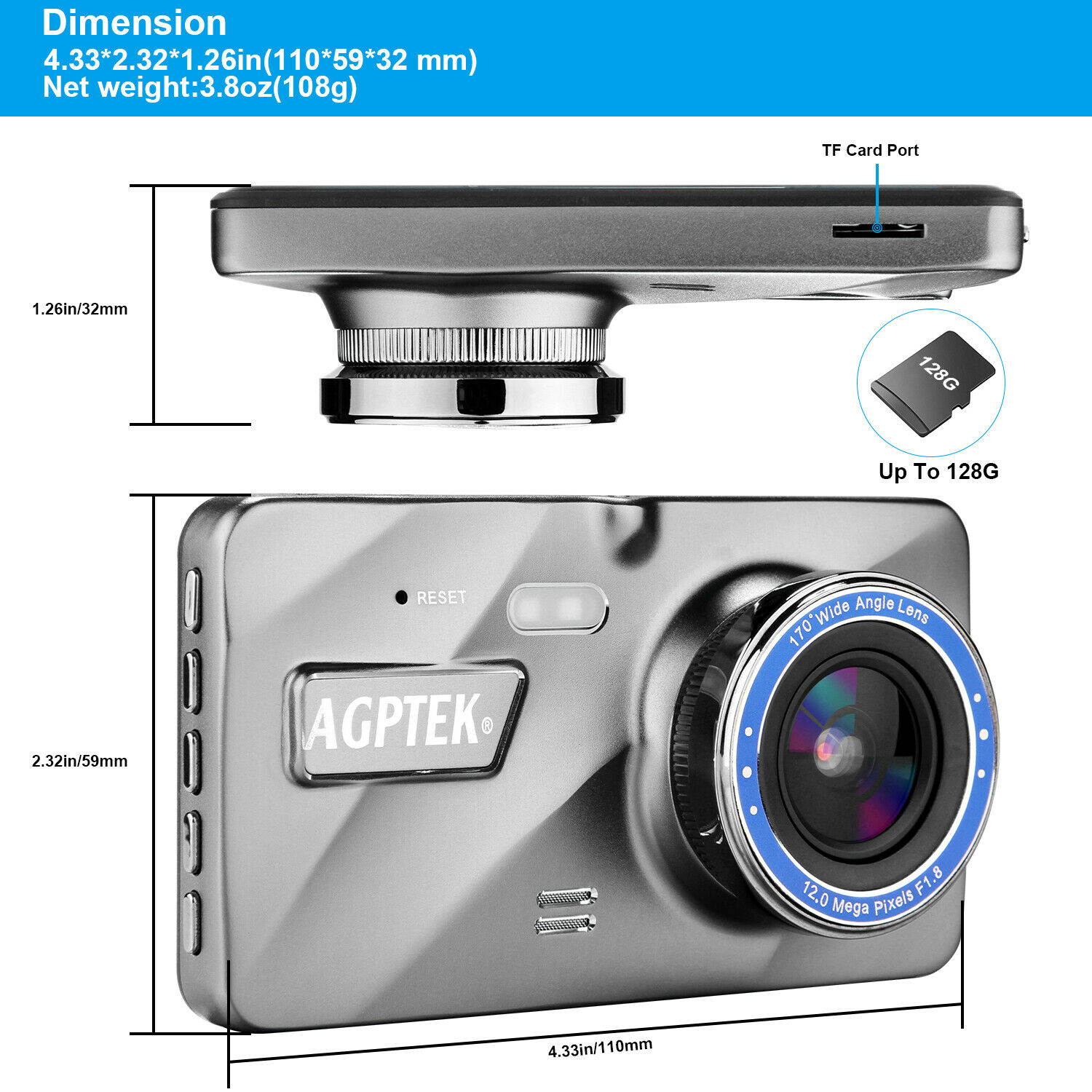 Vehicle Car HD 1080P Dashboard DVR Camera Video Recorder G-Sensor Dash Security