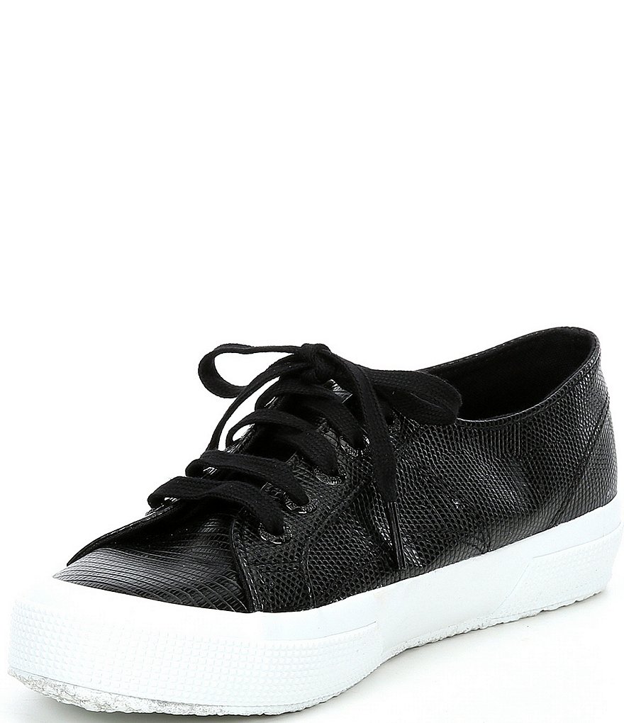Superga 2750 Faux Leather Lizard Embossed Lace-Up Sneakers