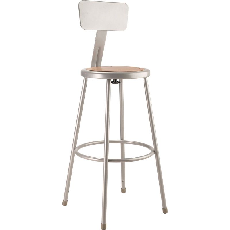 2pk 30" Heavy Duty Steel Barstool with Backrest Gray - Hampton Collection