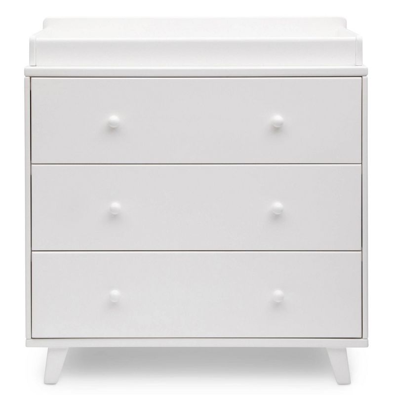 Delta Children Ava 3-Drawer Dresser with Changing Top - White