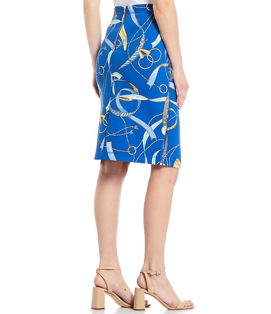 J.McLaughlin Thalia Scuba Printed High Waist Pencil Skirt