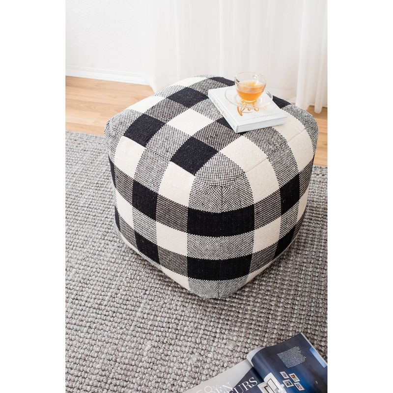 Chinese Checkers Pouf Black/White - Anji Mountain