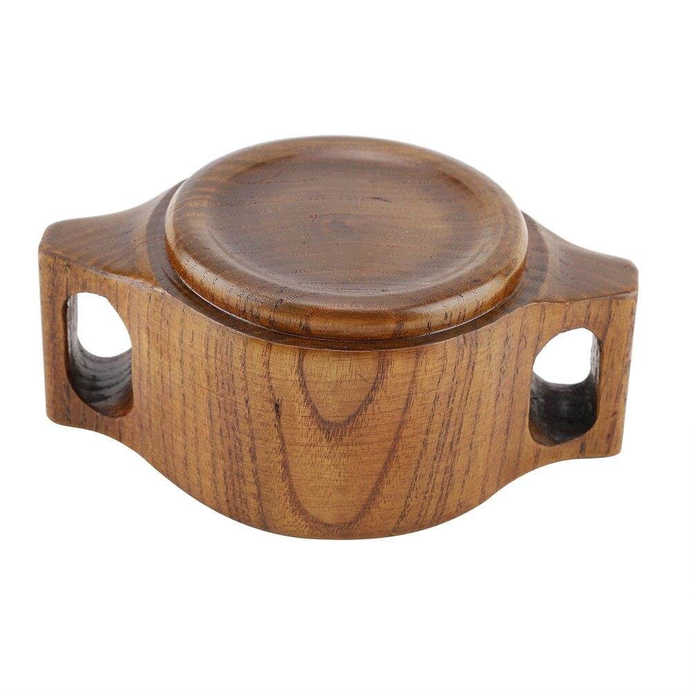 Eco-friendly Wooden Dual Handles Round Baby Feeding Bowl Traning Tableware Kitchen Accessories