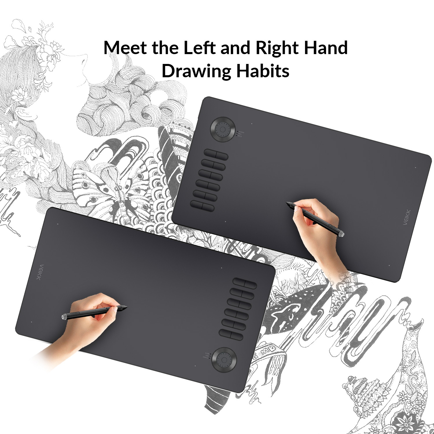 VEIKK A15 Pro Graphics Drawing Tablet 10 x 6 inch Digital Drawing Tablet with 12 Hotkeys and a Quick Dial (8192 Level Pressure Battery -Free Stylus)