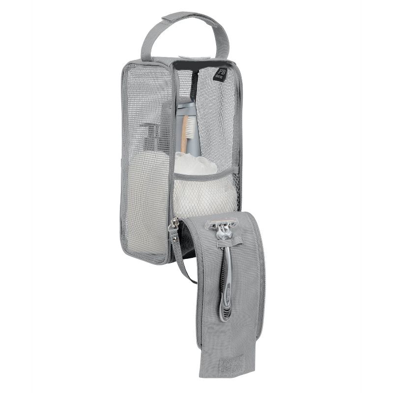 Hanging Shower Dopp Kit Gray - Bath Bliss