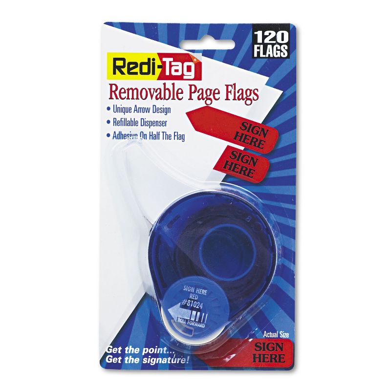 Redi-Tag Arrow Message Page Flags in Dispenser "Sign Here" Red 120 Flags/ Dispenser 81024