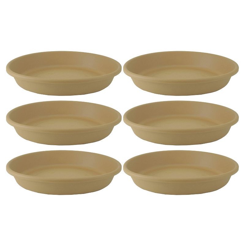 HC Companies Classic 10 Inch Round Flower Pot Plant Saucer, Sandstone (6 Pack)