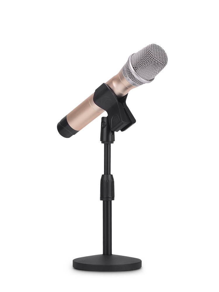 oldable Desktop Mic Stand Adjustable Angle Foldable Table Tops Microphone Mount Holder Stand Bracket Plastic Black