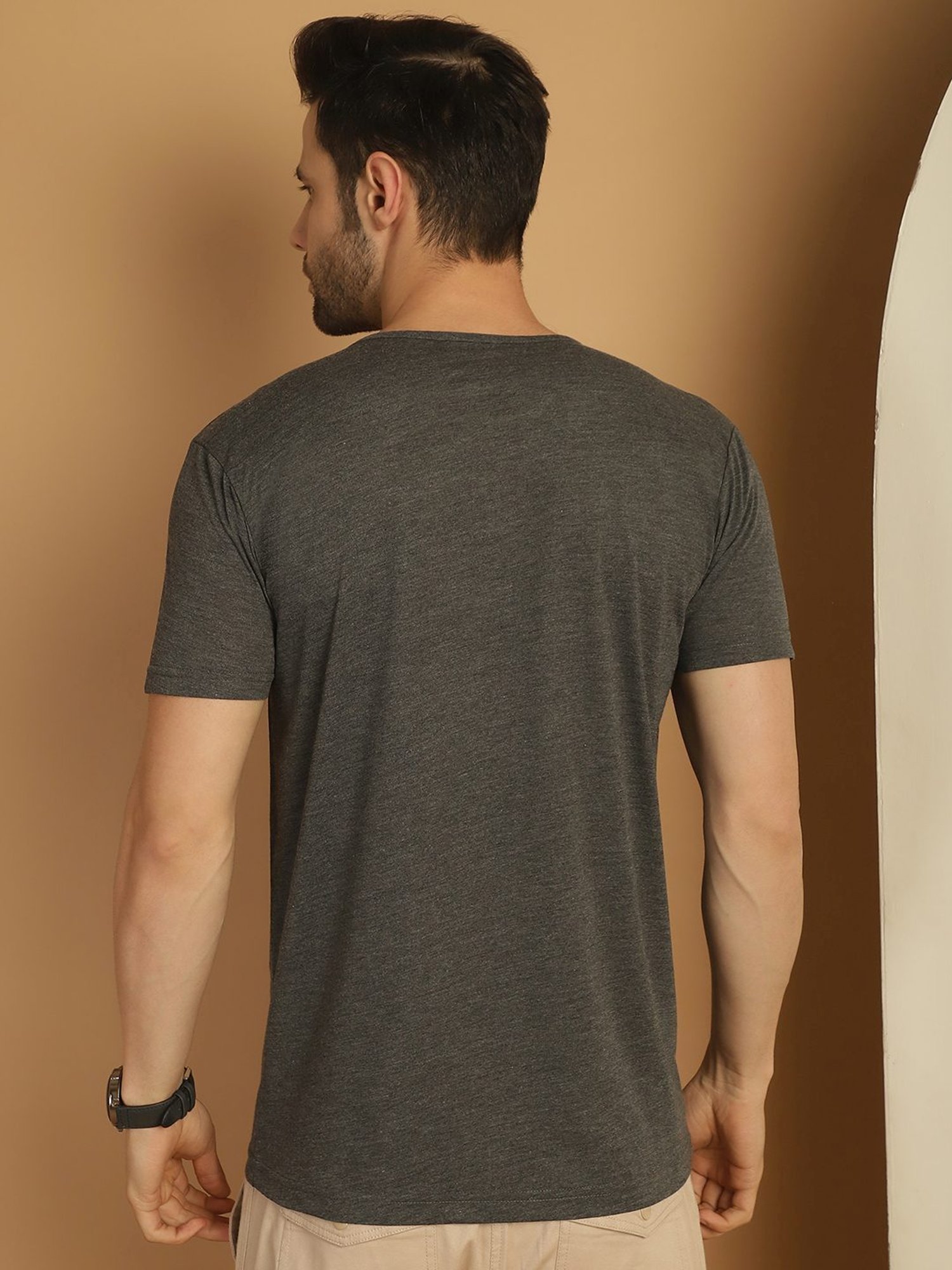 Vimal Jonney Brown & Blue Regular Fit T-Shirt