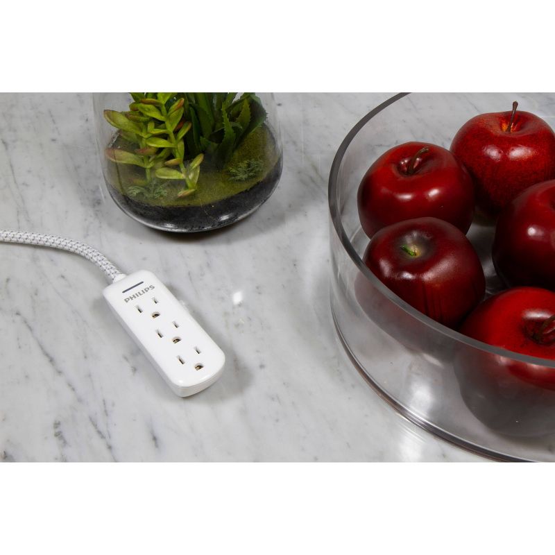 Monoprice 2 Outlet Surge Protector Wall Tap with 2 USB Charging Ports 3.4A, 450 Joules, White