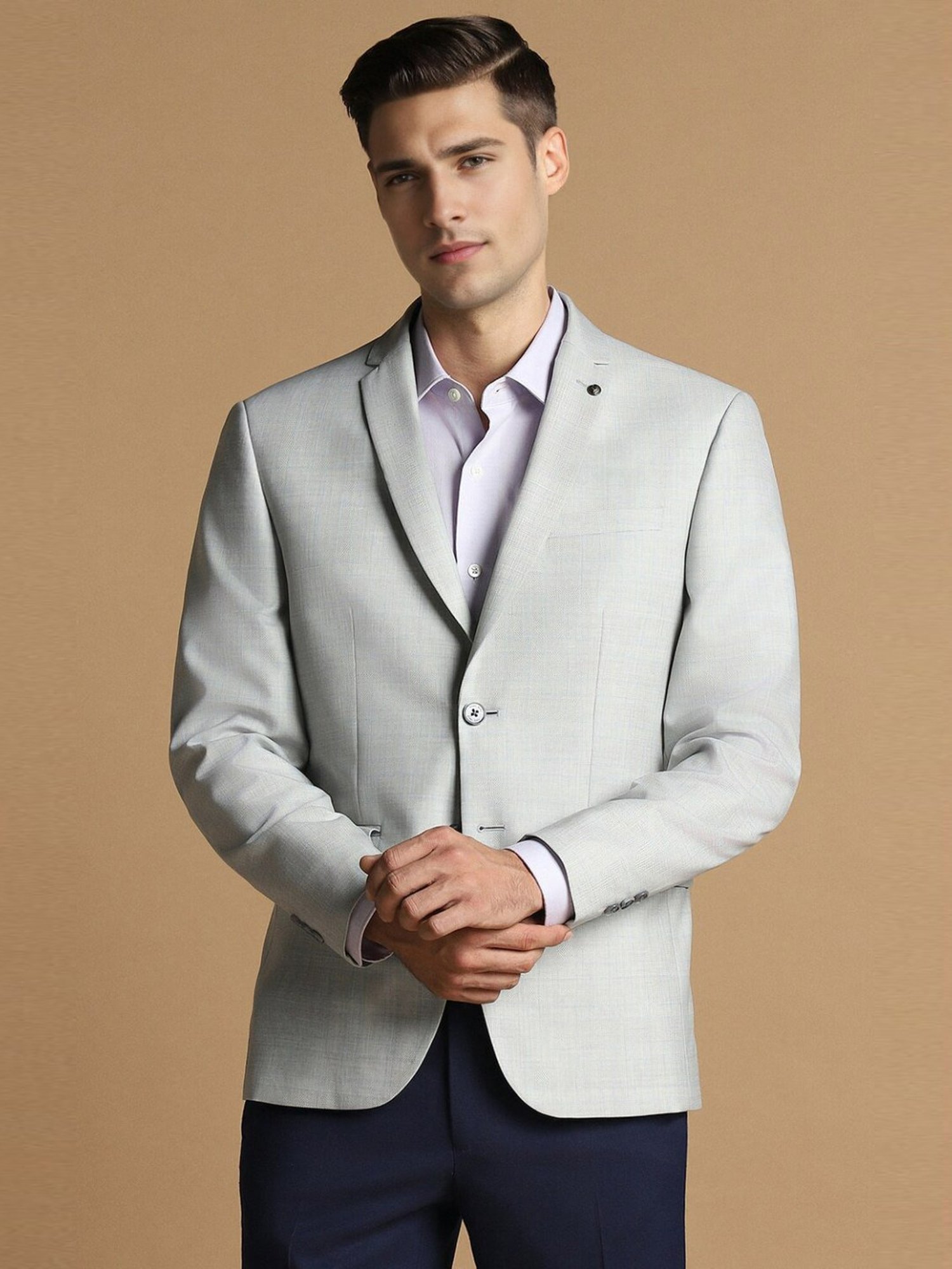 Allen Solly Grey Slim Fit Blazer
