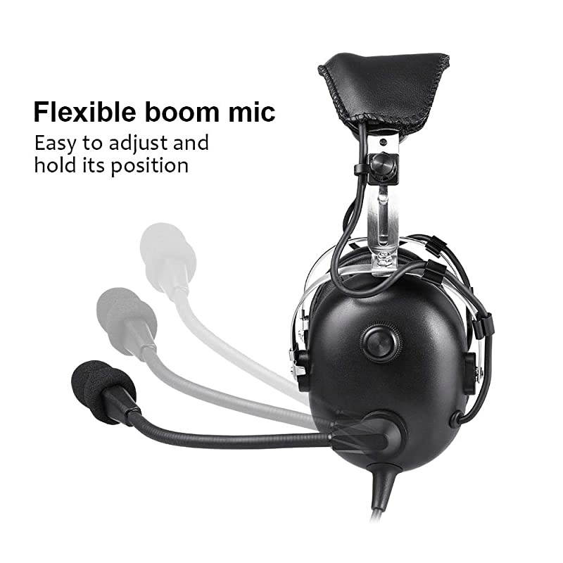 Headset ANR with Active Noise Reduction, MP3 Input for Music, GA Dual Plug and Flight Bag