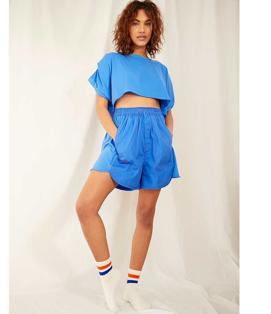 Marc New York Paperbag Waist Sueded Jersey Drawstring Shorts